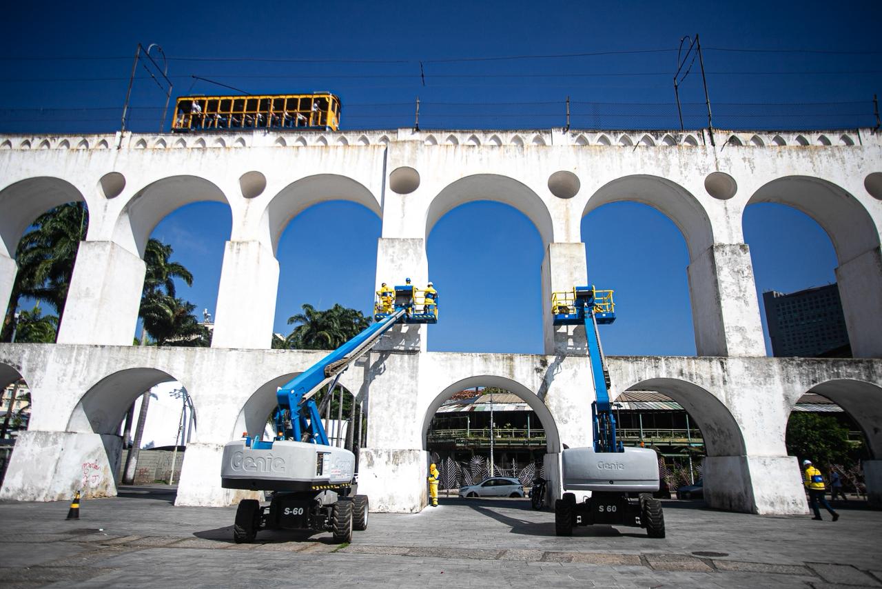 Prefeitura inicia trabalho de preservação e restauração dos Arcos da Lapa