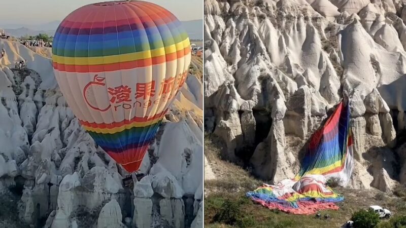 Balão com 20 Turistas Cai na Capadócia Devido a Forte Rajada de Vento